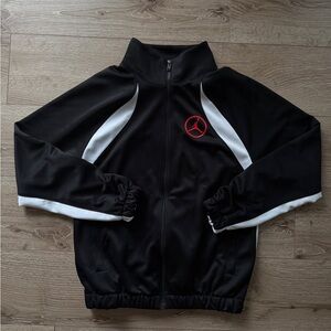 Jordan Black Track Jacket with White Accents and Red Jumpman